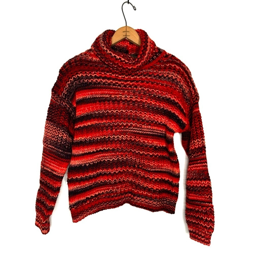 Elsamanda | Multi Color Chunky Knit Turtleneck Sweater